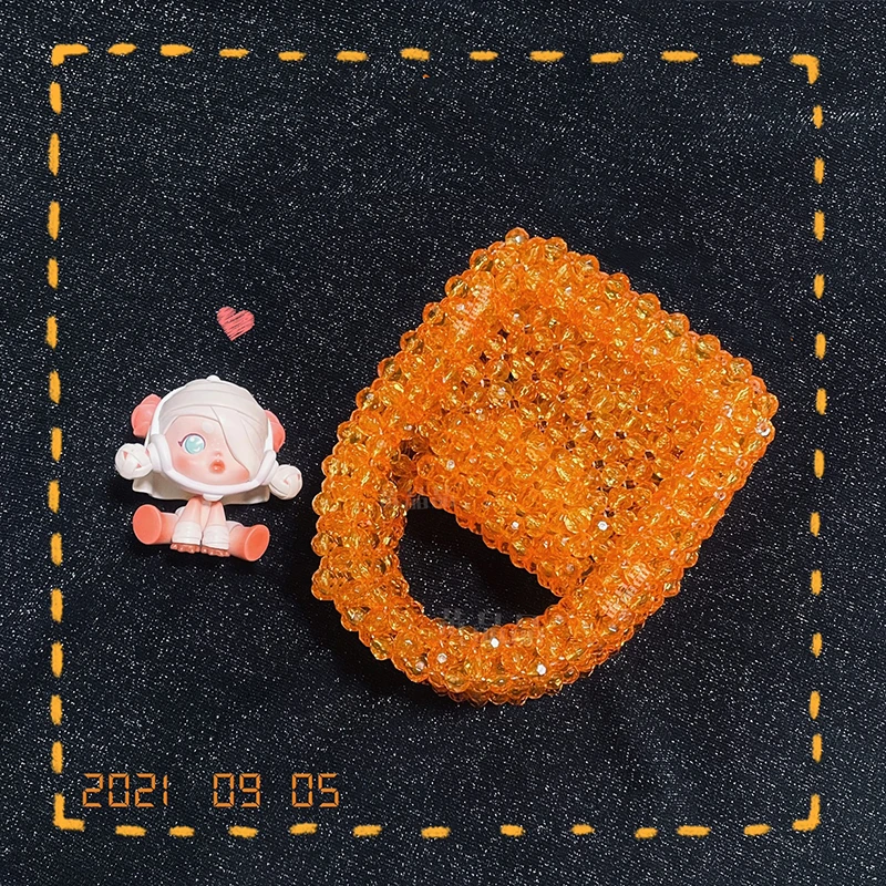 Оригинальные оранжевые сверкающие мини-кошельки и сумочки ручной работы с