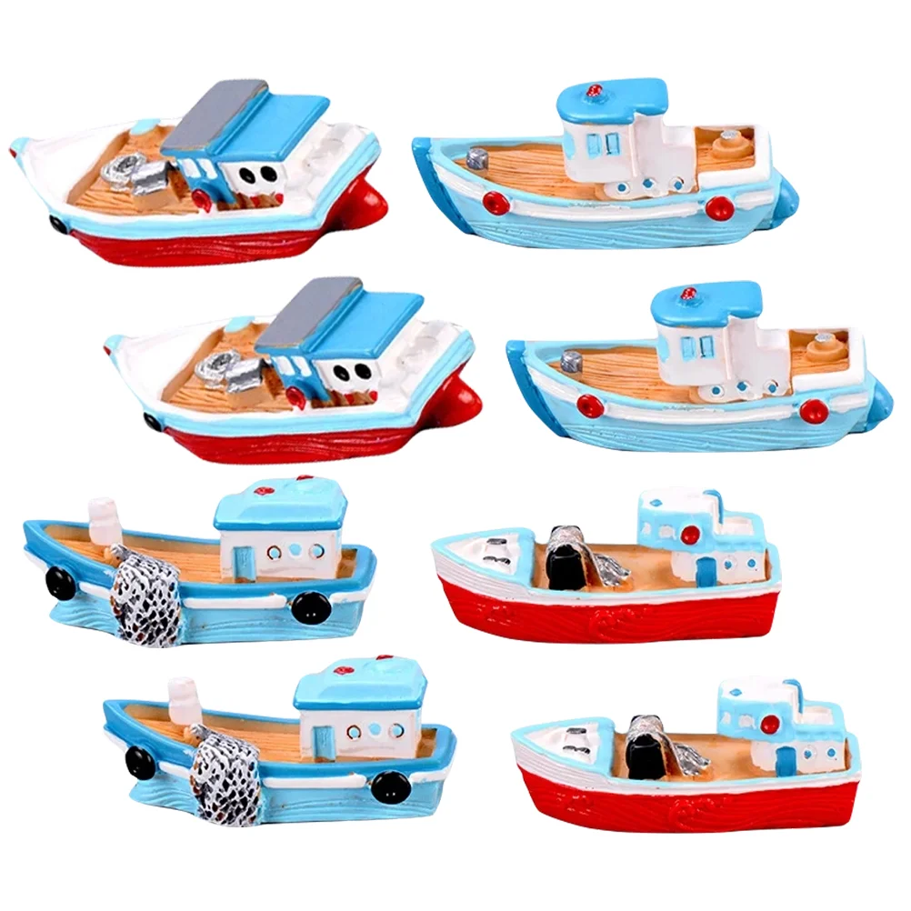 

Boat Model Mini Decor Desktop Ornament Sailboat Miniature Sailing Resin Nautical Micro Toy Party Sail Boats Ship Landscape Theme