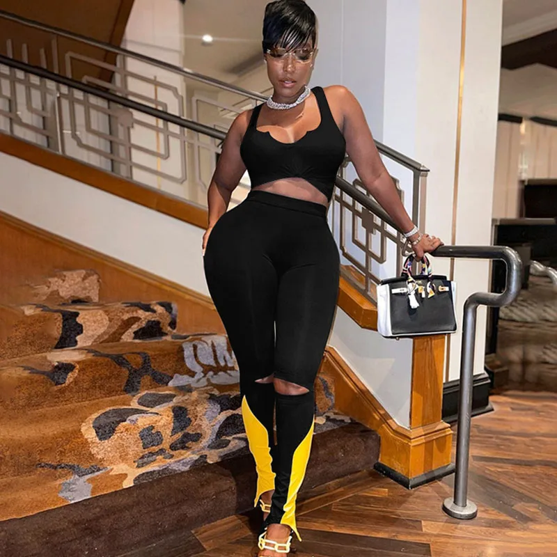 

Active Wear Sporty Tracksuit Women 2 Piece Set Sleeveless Tank Top and Sweatpants Matching Sets Casual Running Jogger Sweat Suit