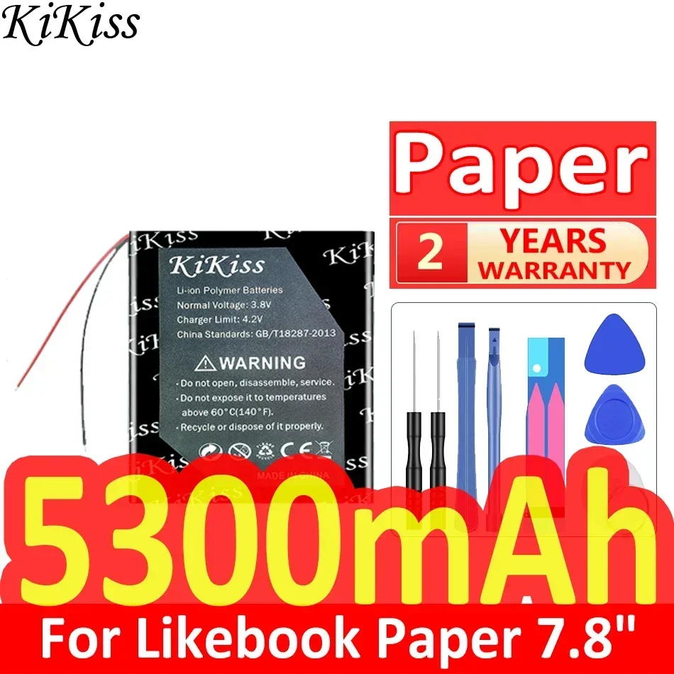 Мощный аккумулятор KiKiss 4100 мАч/5300 мАч для бумаг Likebook Mimas 7 8 дюйма T65A Mars устройство