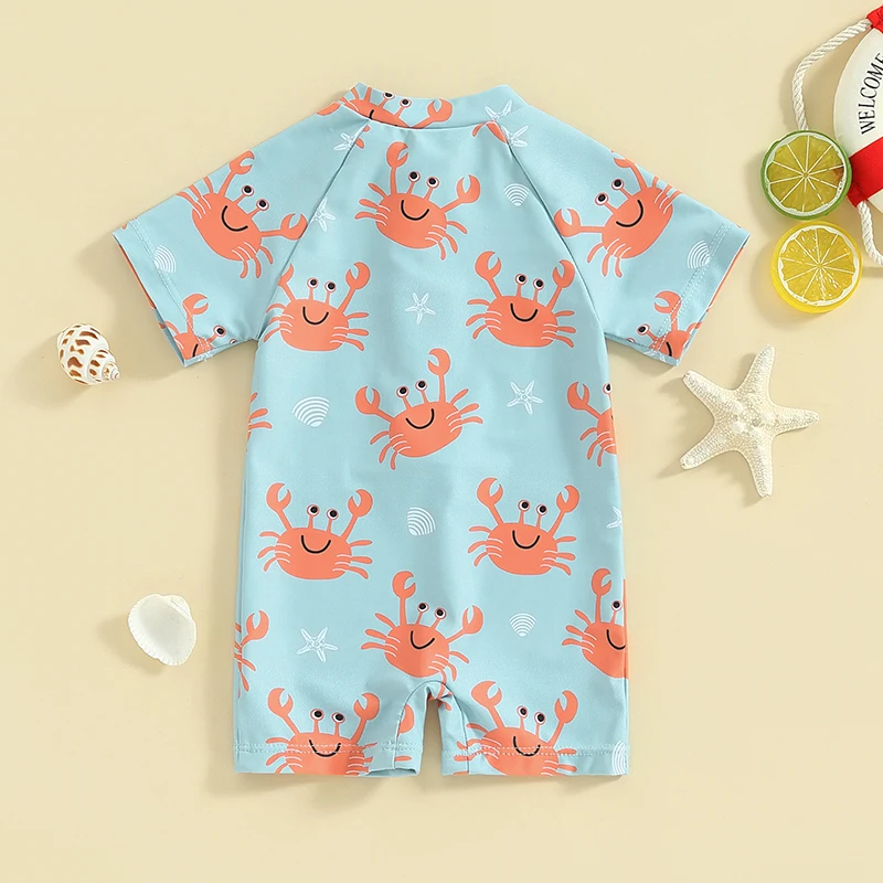 Женский купальник с коротким рукавом и принтом в виде кокосового дерева