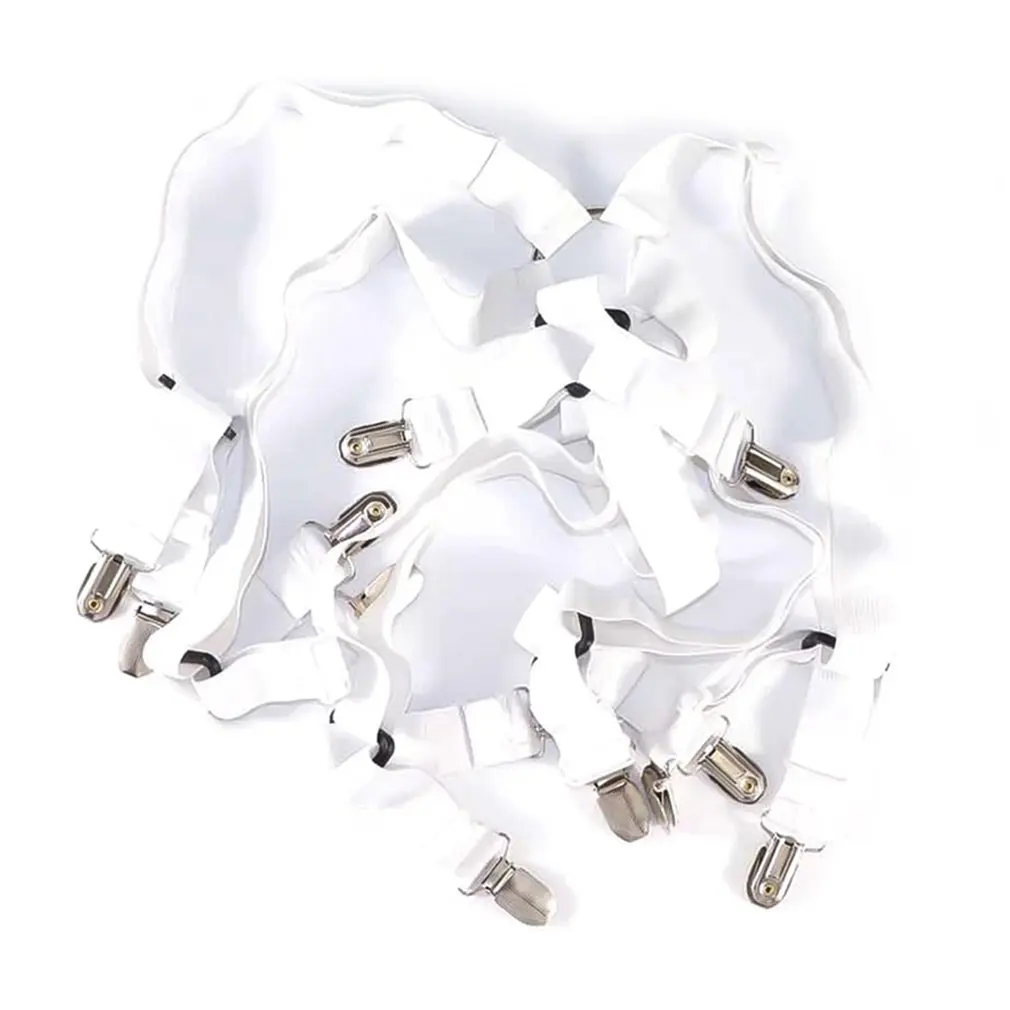 

Non-slip Six-sided 12-clip Sheet Fixing Strap Adjustable Suspenders Elastic Sheet Bedding Accessories Clips