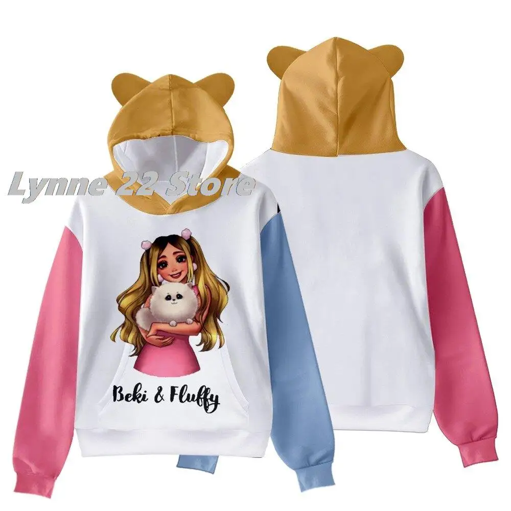 

2023 Children Clothing Rebekah Wing Merch Beki Fluffy 3D Women cat ears Hoodies Harajuku Streetwear Boy Girls Kids Clothes
