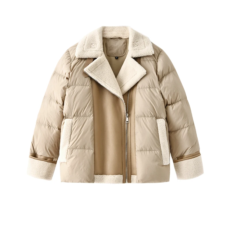 New Casacos Femininos Inverno 2022  90%  White Duck Down  Autumn/Winter  Safari Style  Wide-waisted  Zipper  Winter Coat Women