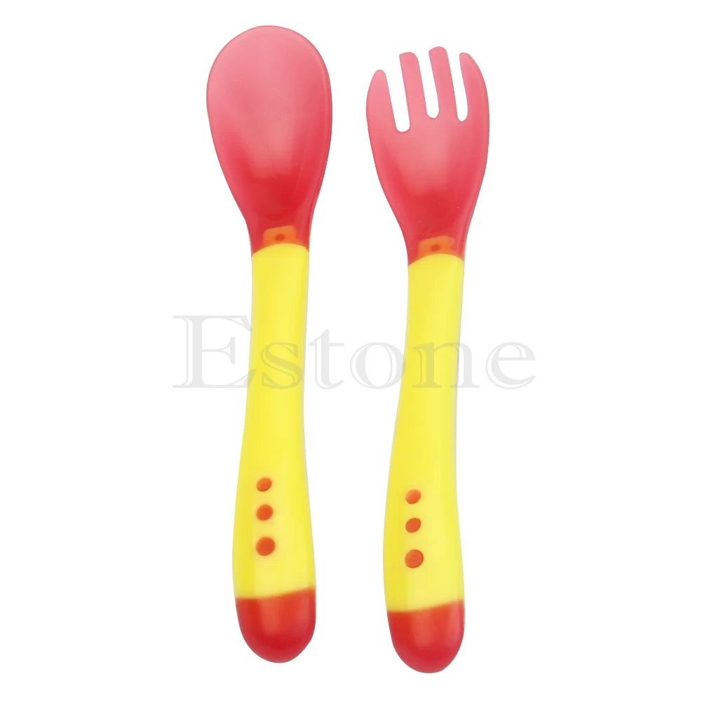 

Новая Термочувствительная термоложка для кормления, Детская силиконовая посуда для отлучения