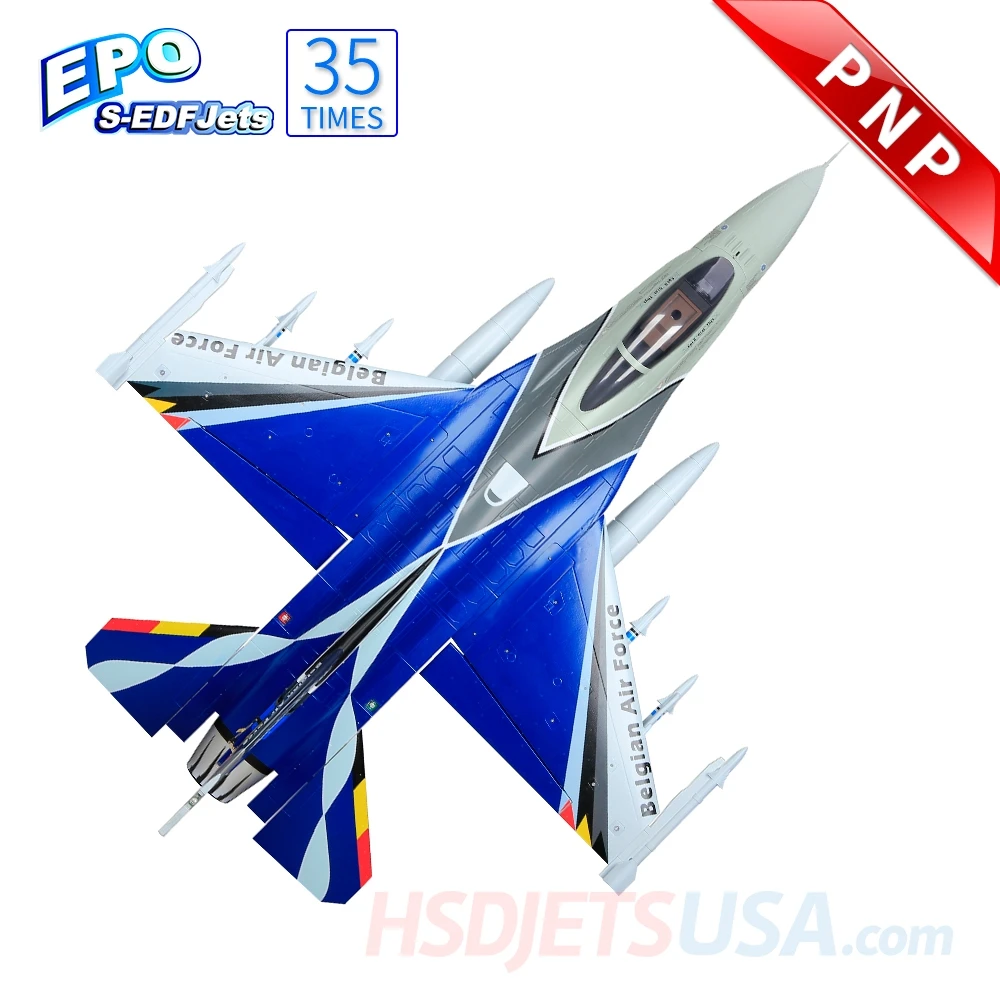 HSDJETS 105 мм F16 F-16 RC EDF Plane Jet Model 12S PNP V2 с MFC2085 Metal | Радиоуправляемые самолеты