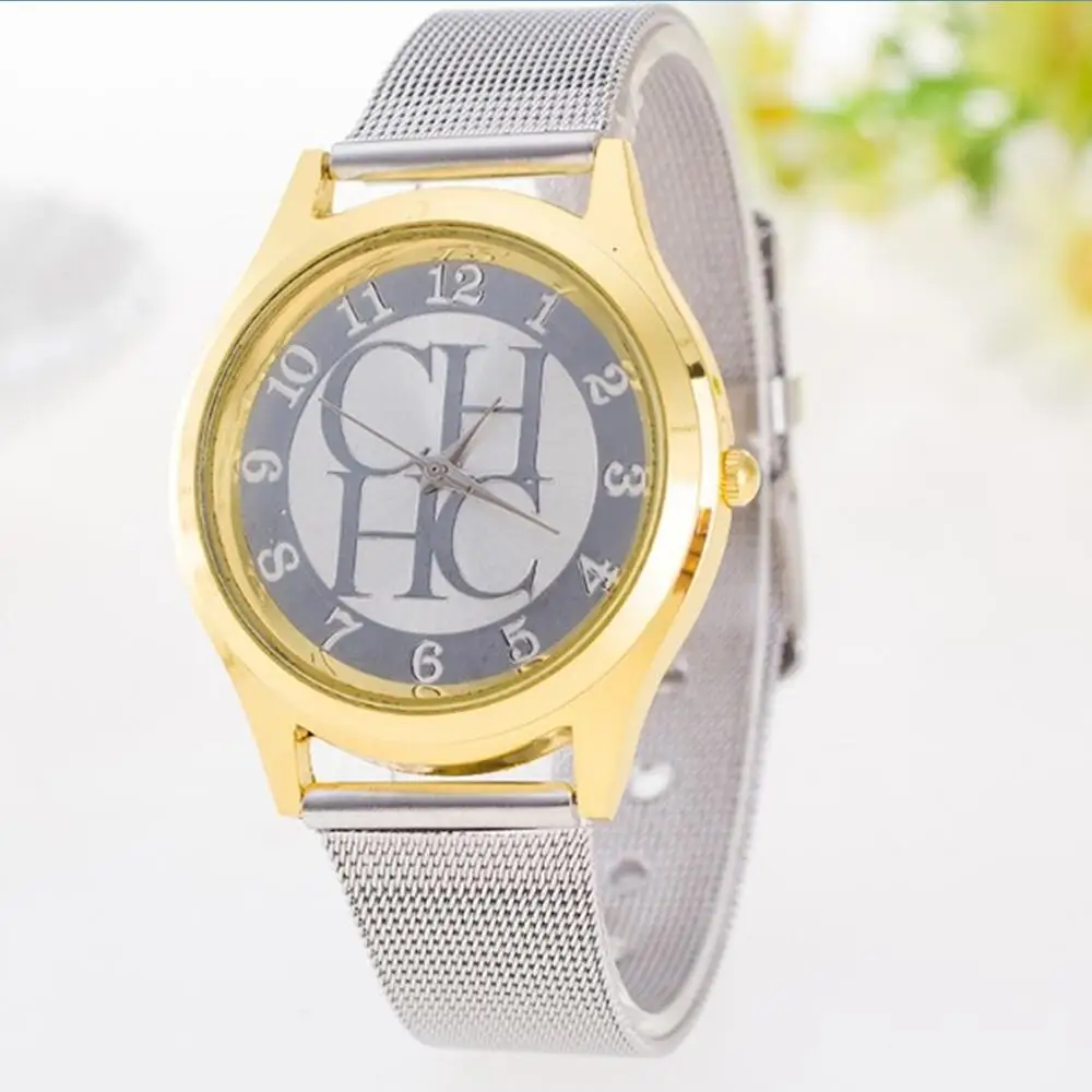 New brand Gold Geneva leisure quartz watch women's metal mesh stainless steel dress watch Relogio women's clock hot seller