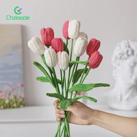 new 1pc braided tulip diy tulips immortal flowers fake holding flower artificial flowers bouquet for wedding home decoration