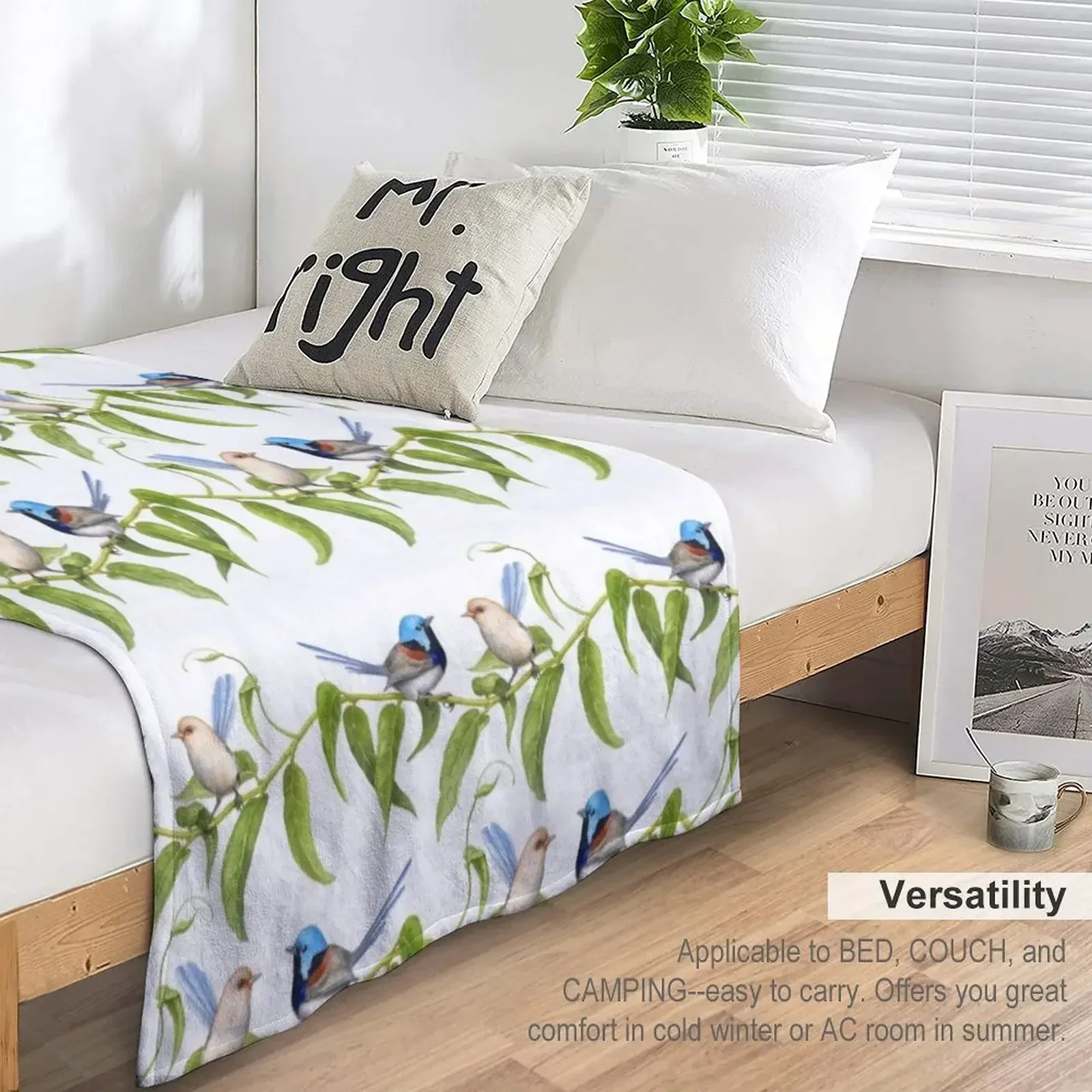 Разноцветное одеяло Fairy-Wrens - by Nadya neklioudoba для зимних модных диванов красивые