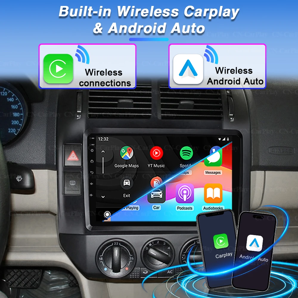 Фото Автомагнитола Android 16 для Volkswagen Polo Mk4 2001-2011, мультимедийный плеер с Carplay, Auto Stereo, GPS-навигацией, 2din, DSP, головное устройство №4