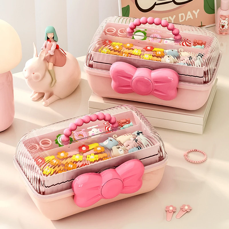 

Multi-layer Hairpin Organizer Cute Girl Jewelry Case Head Rope Headband Display Rack Children Hair Accessories Storage Box