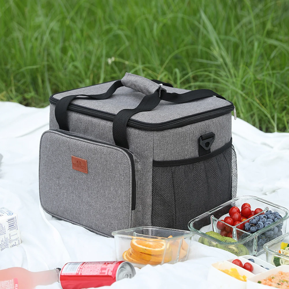 

Oxford Cloth Lunch Bag Zipper Waterproof Thermal Insulated Tote Handbag Multifunction Large Waterproof Zipper Thermal Lunch Bags