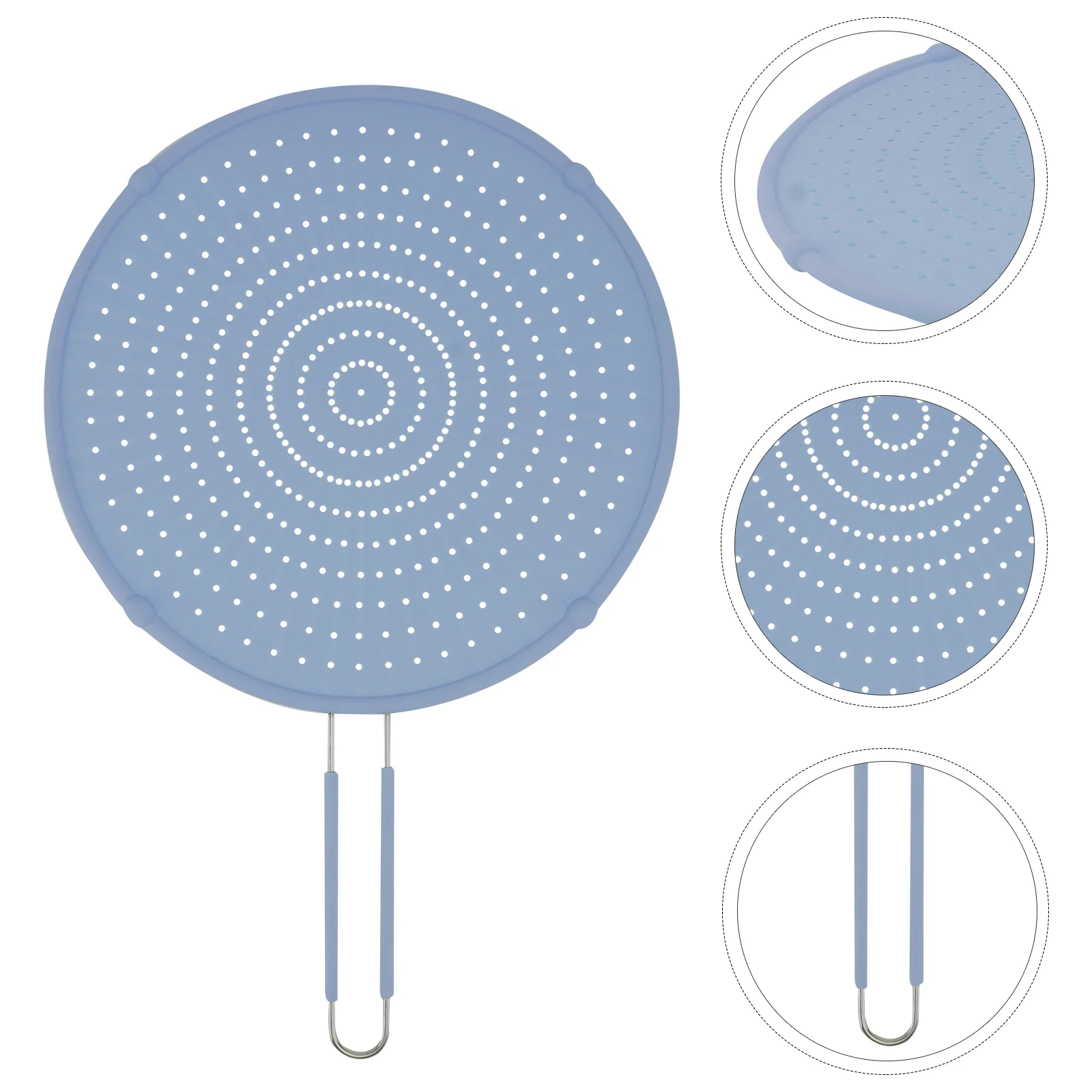 

Splatter Guard Cover Frying Shield Oil Cooking Anti Pan Potscreenprotector Stove Fry Net Splashing Mesh Handle Fine Bacon Multi