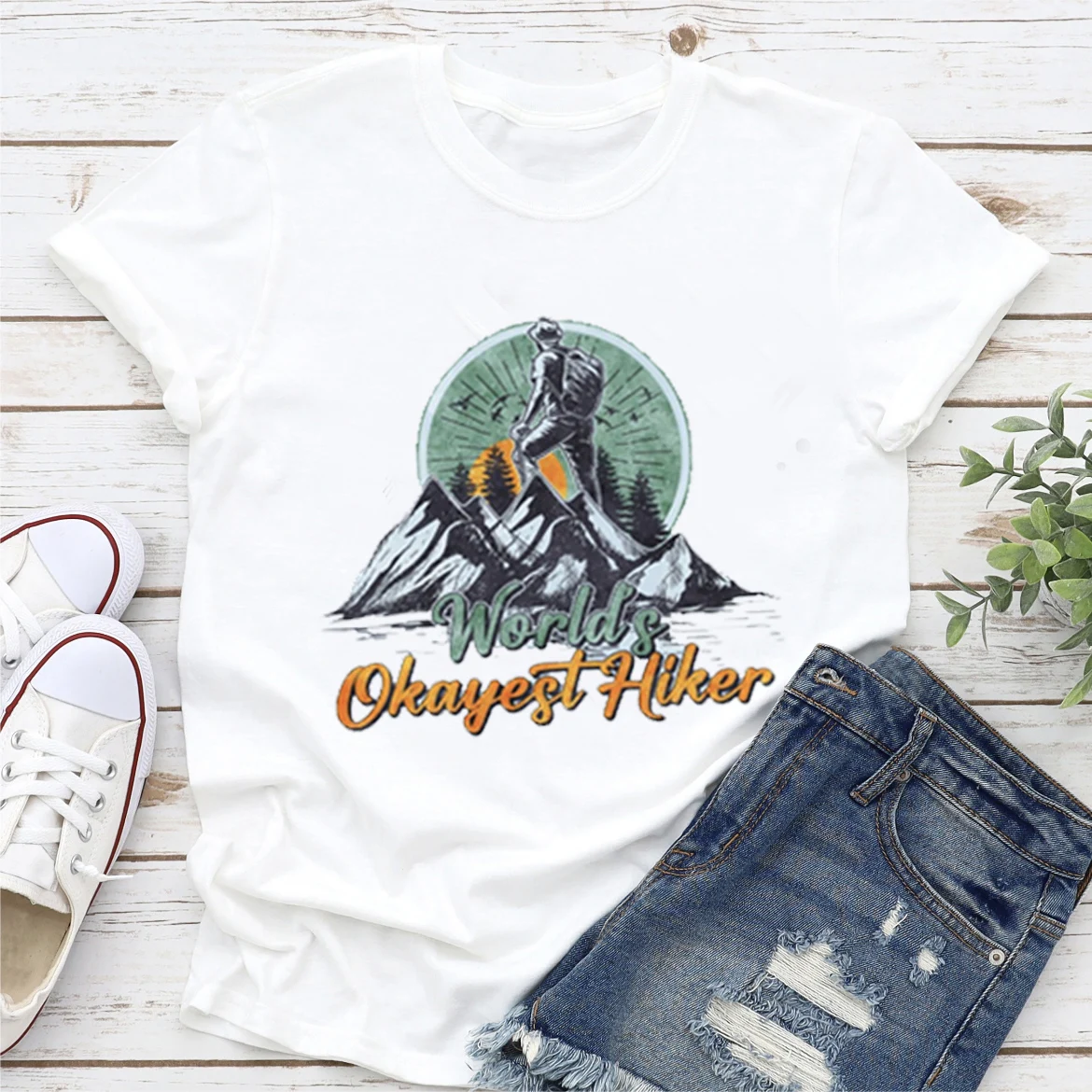 

Футболка с принтом женская, летняя модная футболка с коротким рукавом, с принтом в стиле горных приключений, летняя