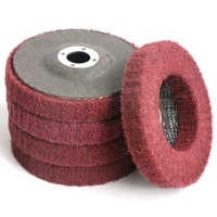 promotion 5pcs 4 inch nylon fiber flap disc polishing grinding wheelscouring pad buffing wheel for angle grinder