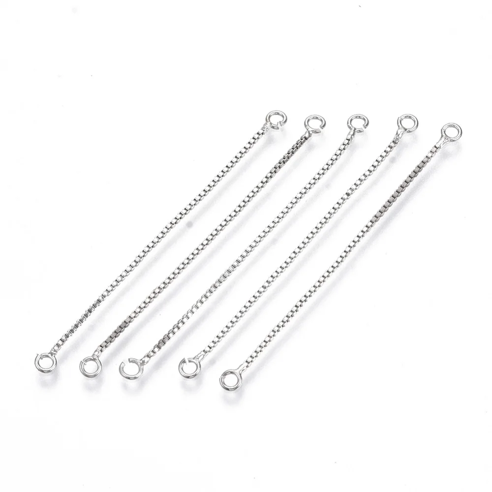 

Brass Box Chain Tassel Links Connectors Platinum 50x3x1mm Hole: 1.4mm