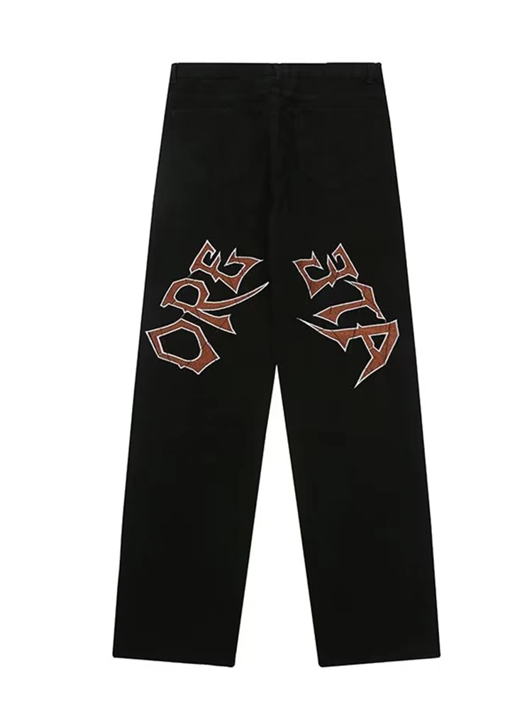 Streetwear Clothes Y2K Emo Men Women Harajuku Cartoon Straight Alt Denim Washed Grunge Trousers Ripped Jeans Baggy Jean Pants