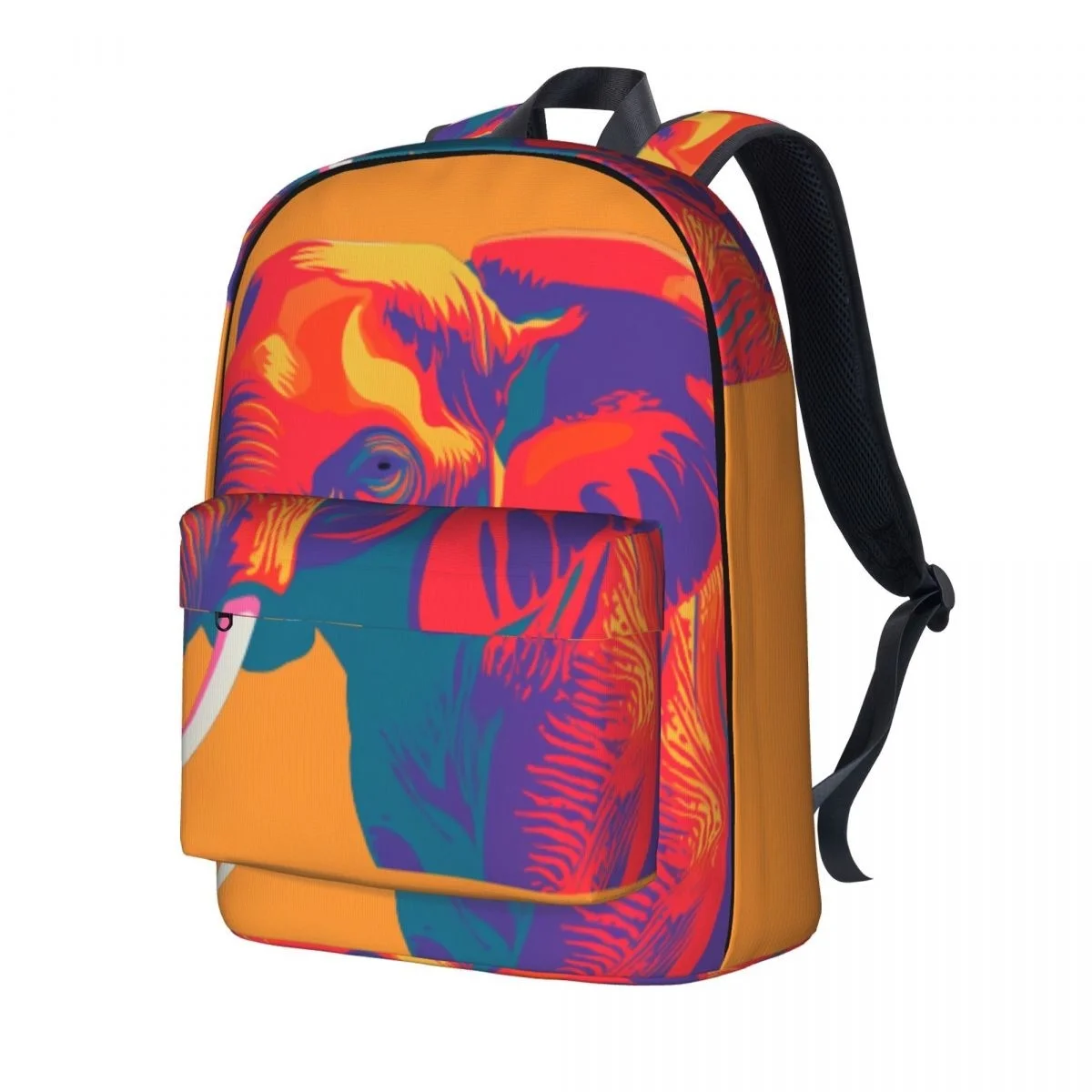 

Elephant Backpack Risograph Art College Backpacks Girl Custom Durable High School Bags Fun Rucksack