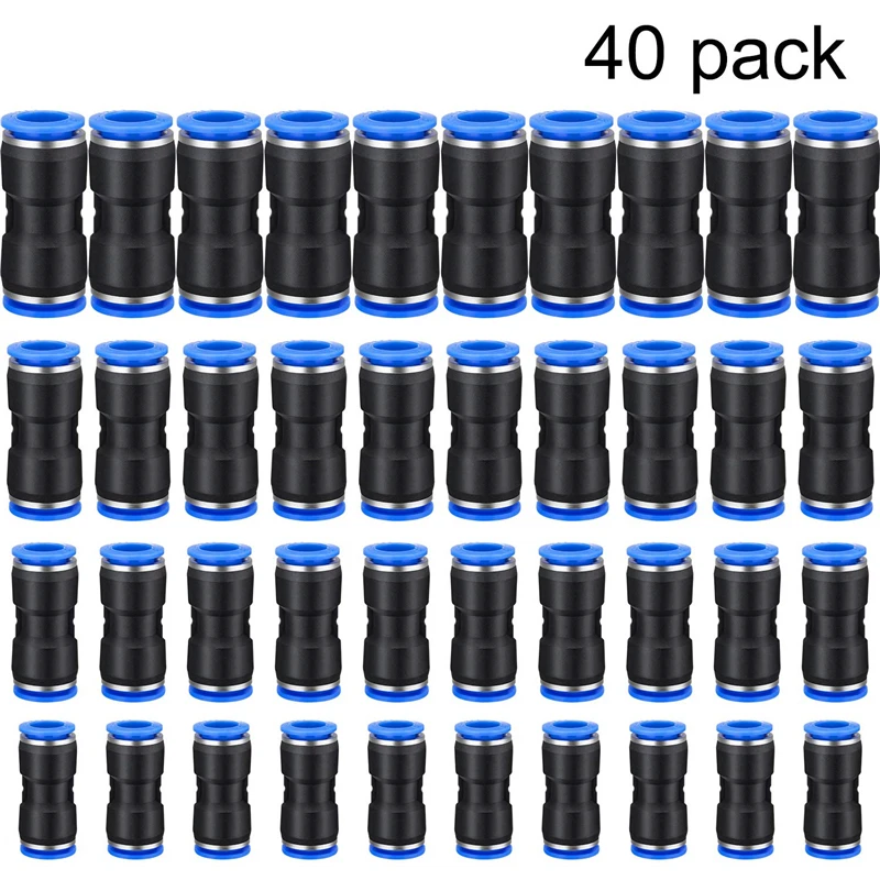 

30/40pcs Pneumatic Fittings Straight Push Plastic Connector 6/8/10/12mm Trachea Connectors PU & Plastic Air water Hose Tube Gas