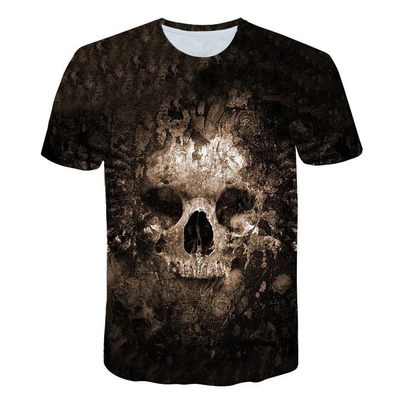 

2021 new round neck 3D printing T-shirt men's and women's T-shirts punk style tops T-shirts skull T-shirts Gothic T-shirts Tops