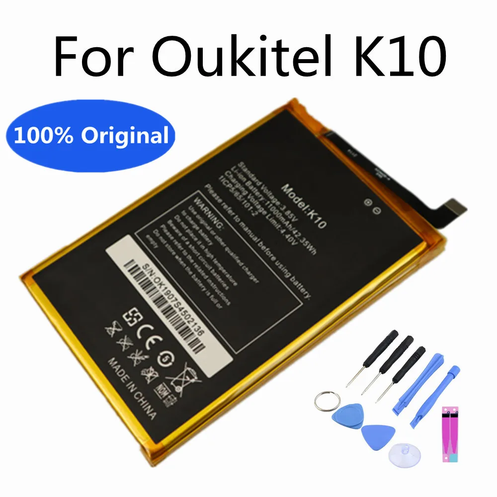 

New 100% Original K10 Battery For OUKITEL K10 K 10 Smart Phone 11000mAh High Quality Bateria Batteries + Tools Kits