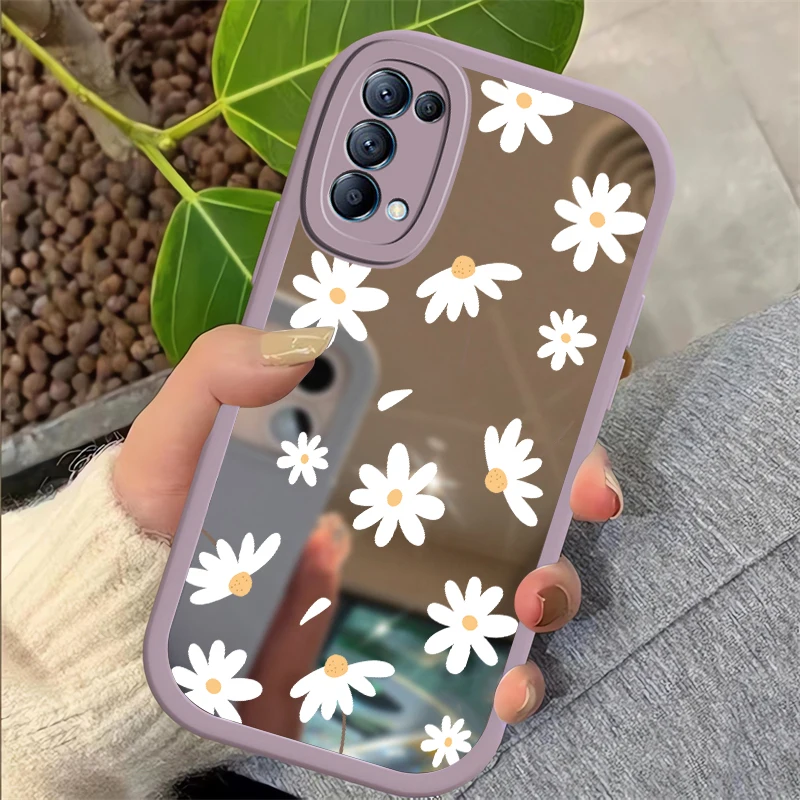 Роскошный глянцевый зеркальный чехол для OPPO Reno 10 Pro Plus 10Pro 8T 8 7 7Z 6 5 с цветочным