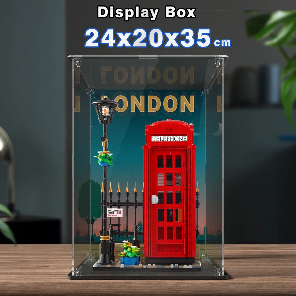 Акриловая витрина для Lego 21347 красный Лондонский телефонный ящик пылезащитный