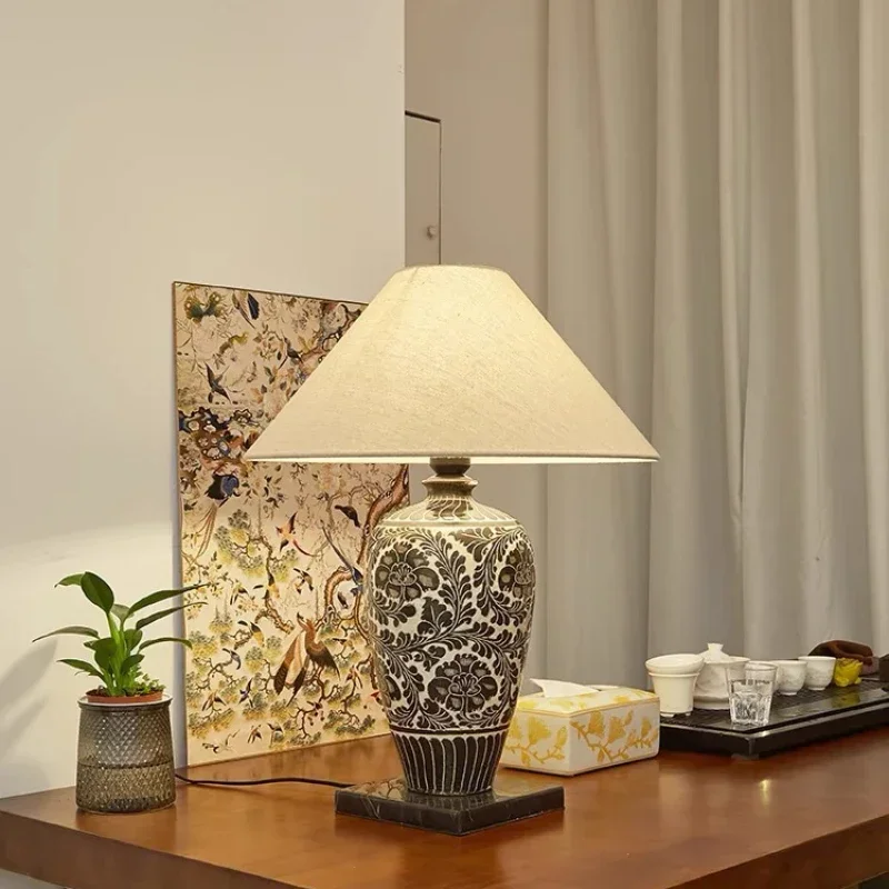 Керамическая настольная лампа SANDYHA в китайском стиле