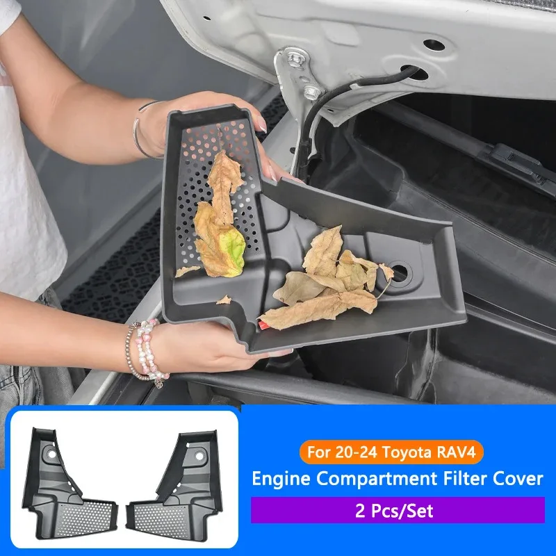 

Крышка фильтра двигателя автомобиля, защитные накладки фильтра отсека двигателя, антиблокировочные накладки для Toyota RAV4 20-24, аксессуары для интерьера