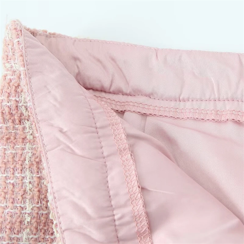 KEYANKETIAN 2024 осенне-зимние новые женские твидовые шерстяные шорты в клетку офисные