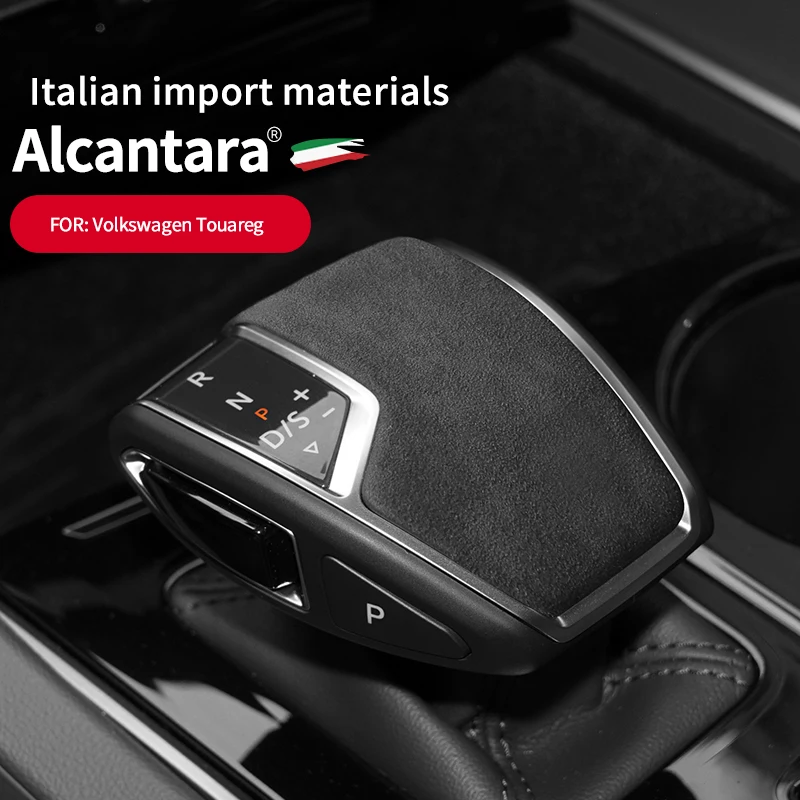 

For Volkswagen Touareg 2019 2020 2021 2022 Gear Lever Stick Shift Knob Cover Shell Alcantara Suede Car Trim Accessories Decals