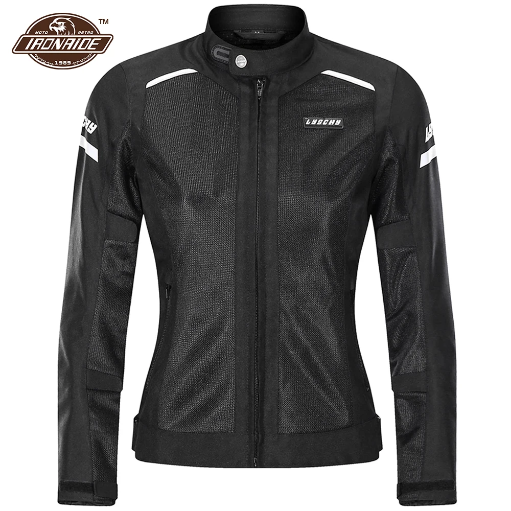 

LYSCHY Women Motorcycle Jacket Summer Riding Clothing Breathable Motocross Riding Racing Jacket Body Protection