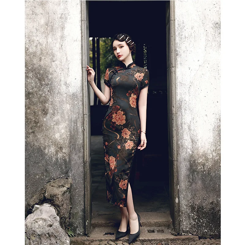 

Женское длинное платье в китайском стиле Yourqipao, элегантное вечернее платье в ретро-стиле для фотосъемки, лето