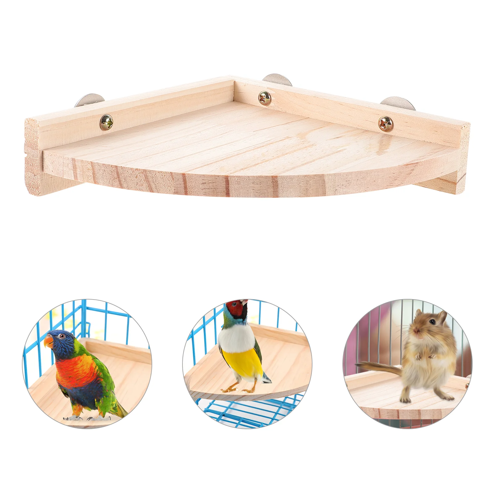 

1PC Natural Fanshaped Wooden Springboard Jumping Platform Climbing Jumping for Hamster