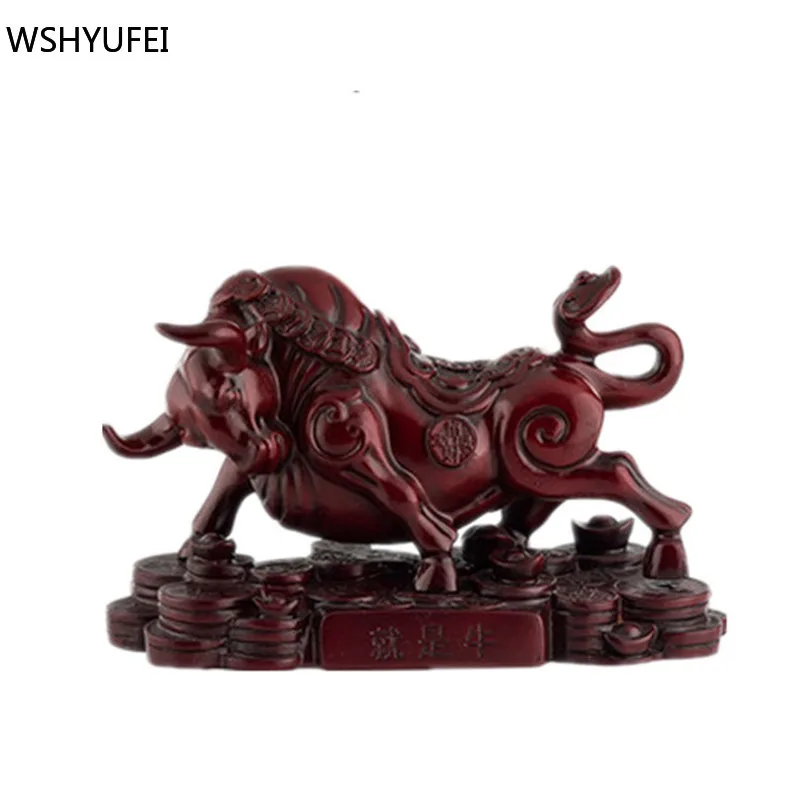 

Китайская статуя на удачу, статуя крупного рогатого скота, украшения ручной работы, полимерная скульптура, ремесла, аксессуары для украшения дома, автомобиль, фэншуй орнамент