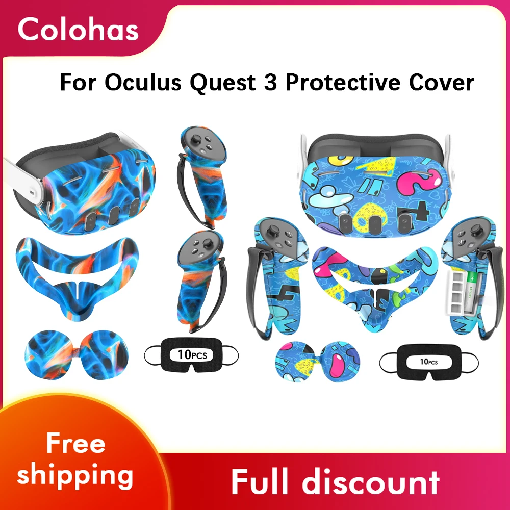 Набор силиконовых чехлов для Oculus/Meta Quest 3 аксессуары VR-гарнитура контроллер