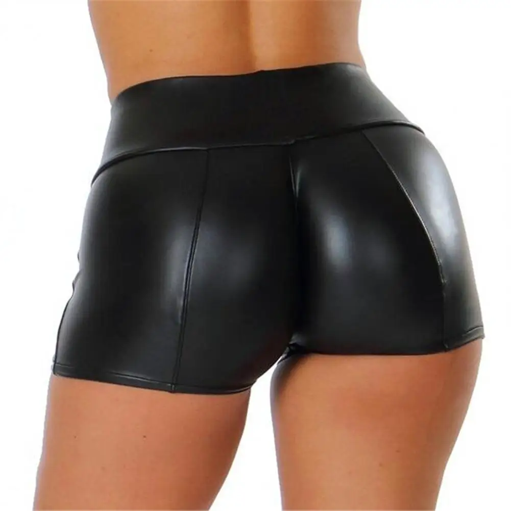 

Women Shorts Figure-flattering Nightclub Style Sexy Faux Leather Shorts for Women Comfortable Smooth Hot Breathable Shorts