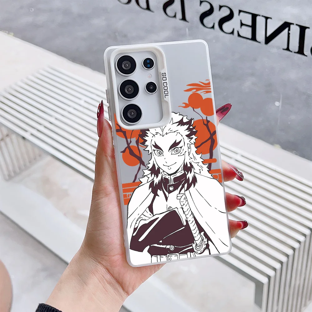 Фото Чехол для телефона Kimetsus No Yaiba для Samsung Galaxy S25 S24 S23 S22 S21 S20 Note20 FE Ultra Plus 4G 5G с защитой от падения, матовая задняя крышка №2