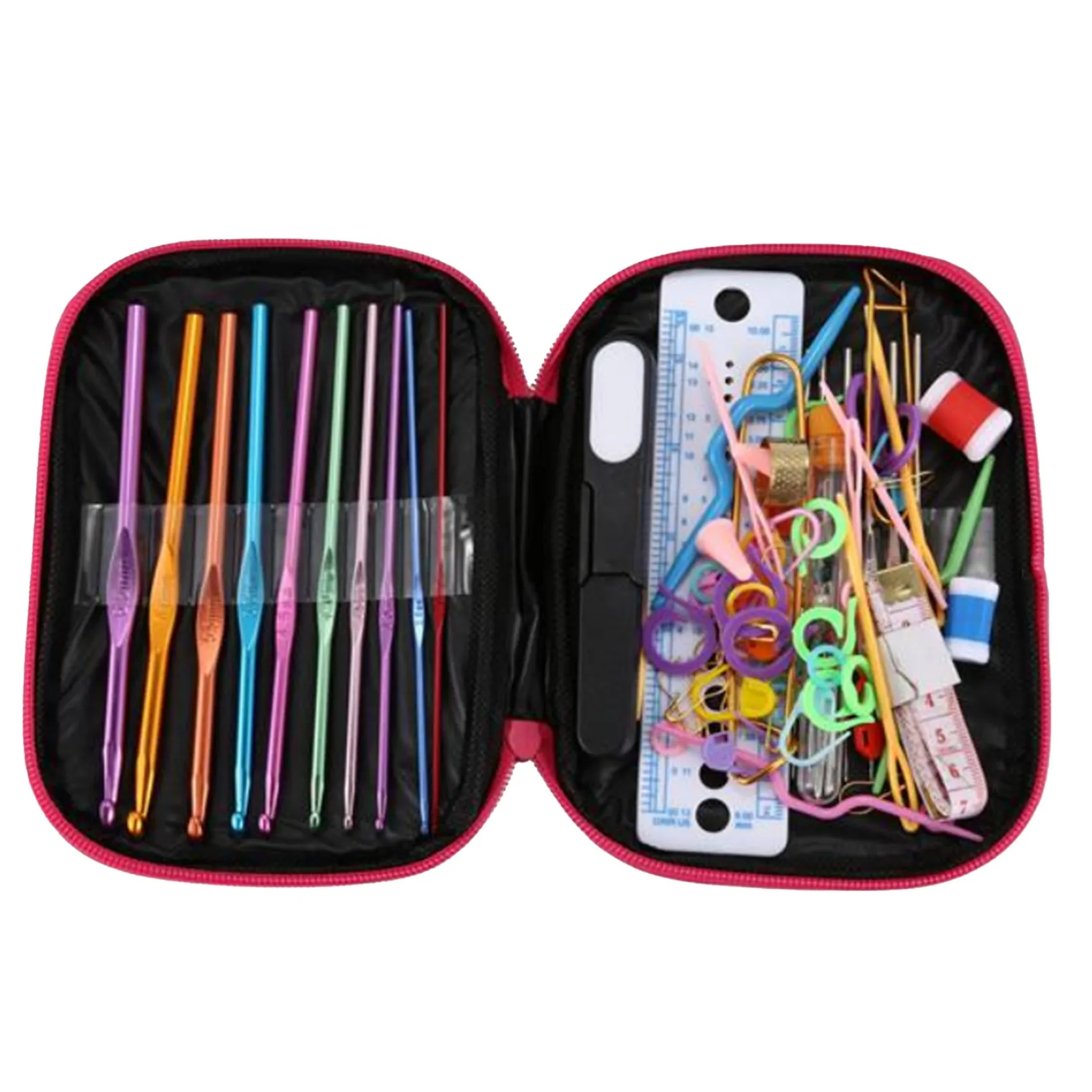

100pcs Crochet Hooks Set Knitting Tool Accessories with Leather Case