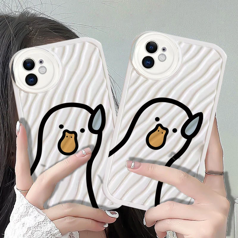 

Water Ripple Lovely Duck Phone Case For iPhone 14 13 12 11 Pro Max Mini XS Max X XR 7 8 Plus SE2 SE3 Protection Back Cover