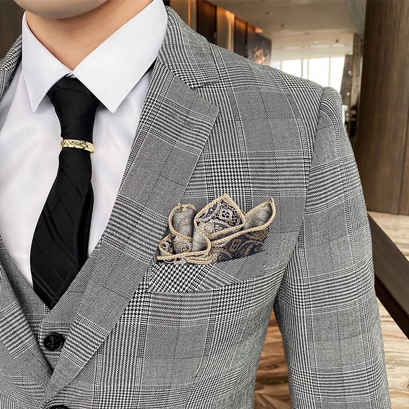 Куртка жилет брюки весна осень плотный роскошный твидовый клетчатый деловой