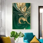 5D сделай сам, алмазная живопись, абстрактная Алмазная вышивка, Круглый постер из зеленой золотой фольги, Алмазная мозаика, картина для украшения гостиной