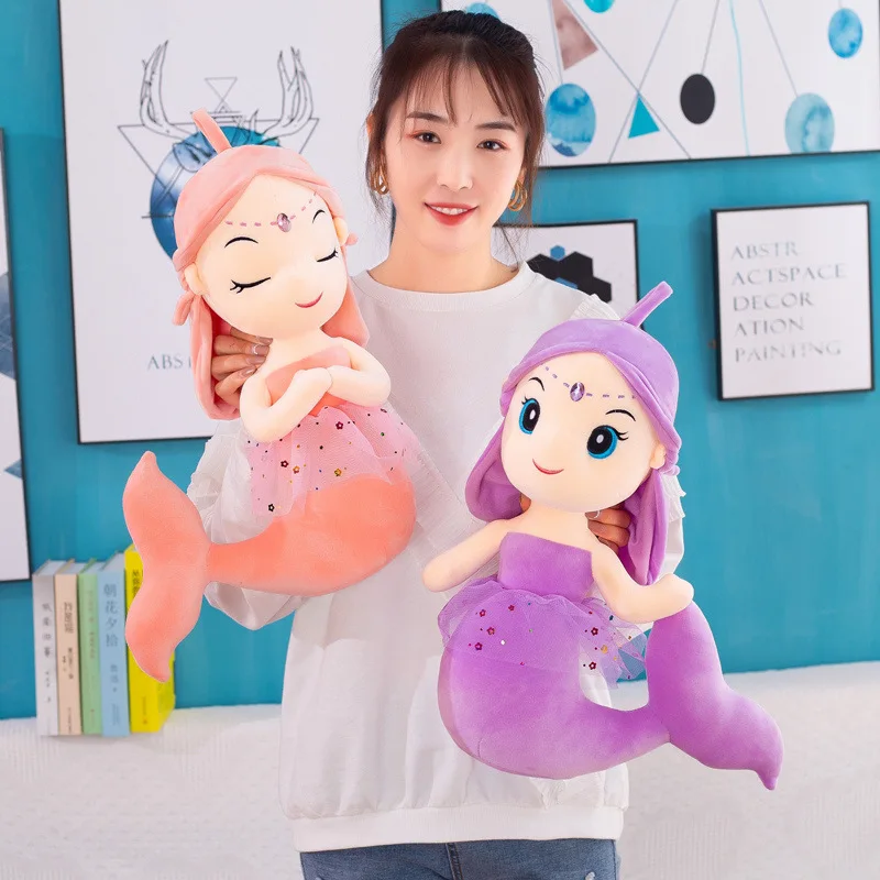 

35cm Mermaid Plush Dolls Baby Cute Animal Dolls Cotton Stuffed Doll Home Soft Toys Sleeping Mate Stuffed Toys Gift Kawaii