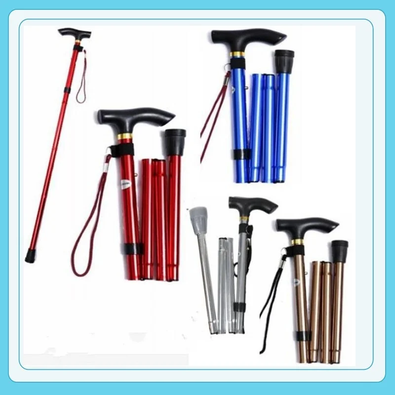 

Multifunction Walking Stick Trekking Poles Telescopic Fold Crutches Hiking Stick Crutch Elderly Metal Stick Walking Cane Outdoor