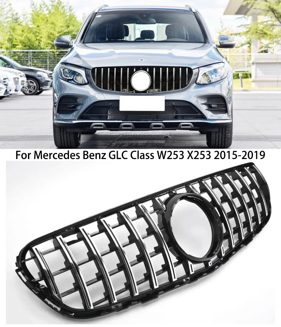 

Решетка для переднего бампера GT Style, решетка для Mercedes Benz GLC Class W253 X253 2015-2019, аксессуары