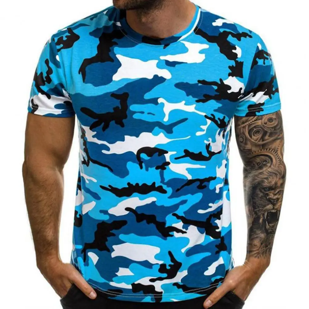 

Trendy Shirt Camouflage Lightweight Summer Top All Match Men T-shirt