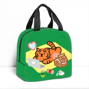 Cartoon Tiger Portable Insulation Bag Polyester Fashion Printing Cold Storage Bag Aluminum Foil Lunch Box Bento Dinner Container