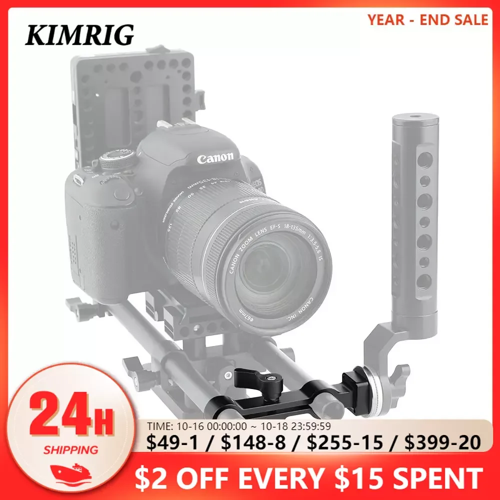 

KIMRIG 15mm Double Rod Clamp with M6 ARRI Style Rosette Mount 15mm Rod Clamp Arri Rosetter Lock Threaded Hole For Photo Studio