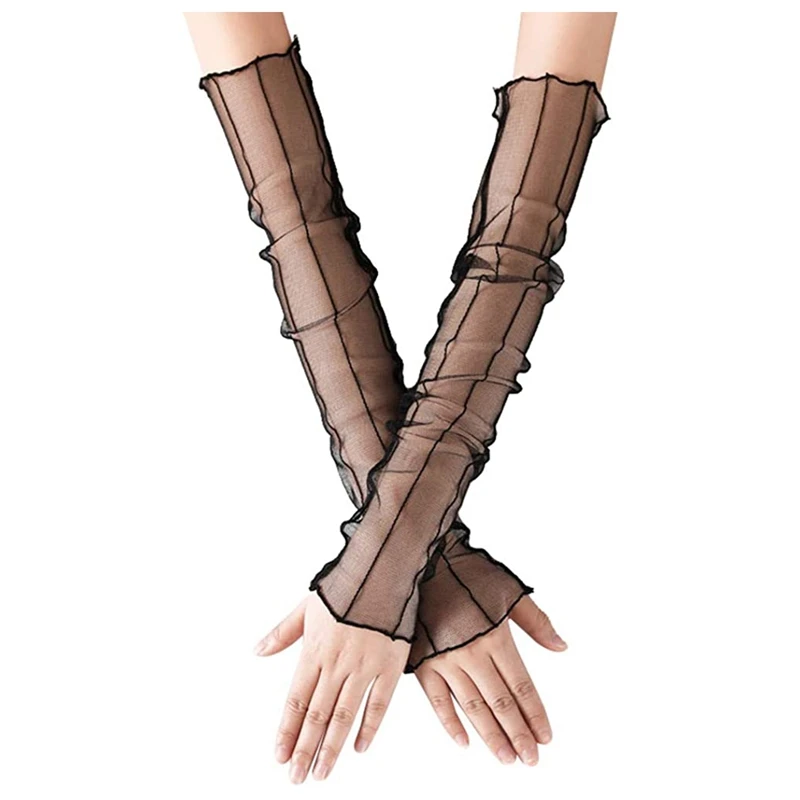 

Outdoor Anti-Ultraviolet Arm Sleeves, Mesh Long Fingerless Gloves, Sun Protection And Sweat Absorption(Random Style)