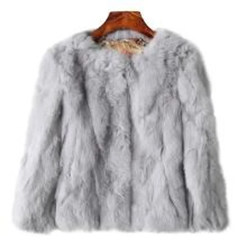 Real Rabbit Fur Coat Women's Short New Korean Style Slim Fur/jacket Coat XXXL Size Coat Women Coats and Jackets Winter